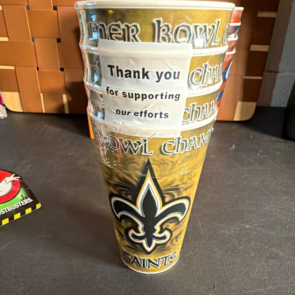 New Orleans Saints Super Bowl XLIV Champions NFL Plastic Cup Tumbler, Gold